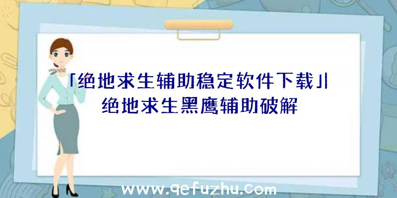 「绝地求生辅助稳定软件下载」|绝地求生黑鹰辅助破解